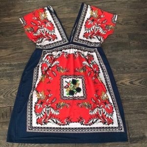 Red, white & blue tablecloth dress